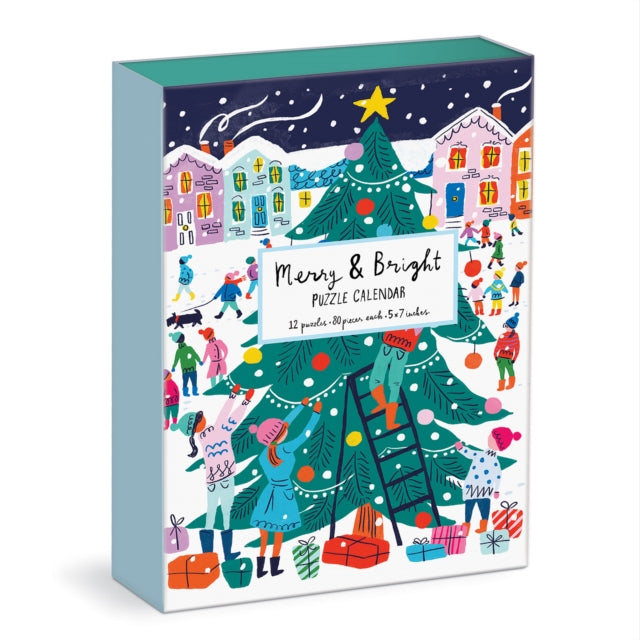 Louise Cunningham Merry and Bright 12 Days of Christmas Advent Puzzle Calendar - 9780735371125