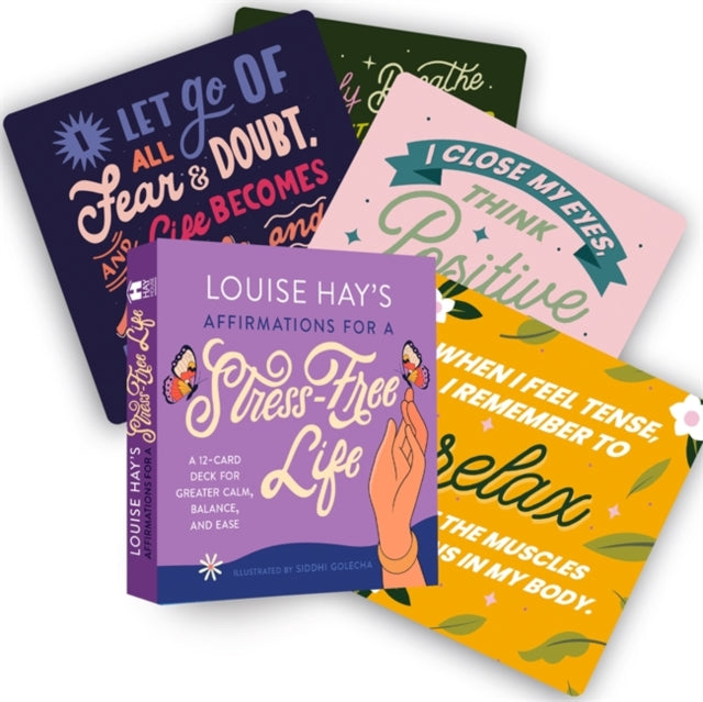 Louise Hay's Affirmations for a Stress-Free Life : A 12-Card Deck for Greater Calm, Balance, and Ease - 9781401975593