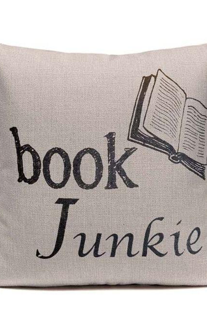 Book Tea Coffee Wine Cushion Covers Cotton With Linen 450mm x 450mm - Belfast Books