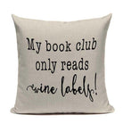 Book Tea Coffee Wine Cushion Covers Cotton With Linen 450mm x 450mm - Belfast Books