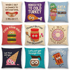 Funny Cartoon Food Hot Dog Hamburger Donuts Ice Cream Cushion Covers - Belfast Books