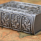 Zinc Alloy Book Shaped Jewellery or Trinket Box with Flower or Caribbean Boat Pattern 12.5cm x 9.5cm x 4.5cm - Belfast Books