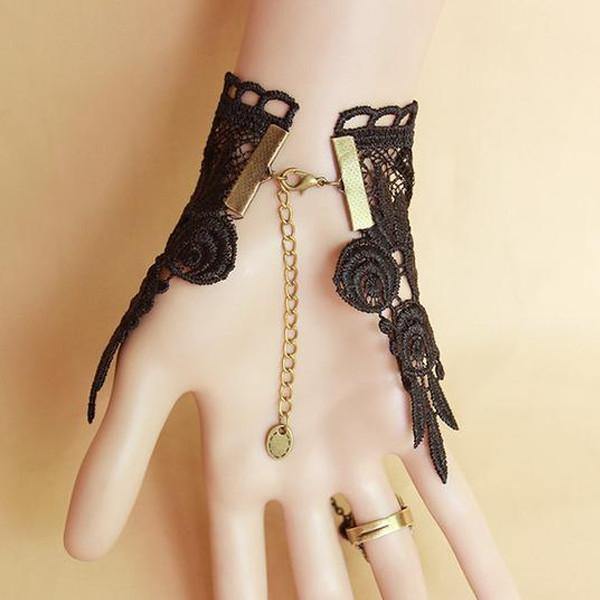 Midnight Lace Ring-to-Wrist Bracelet - Belfast Books