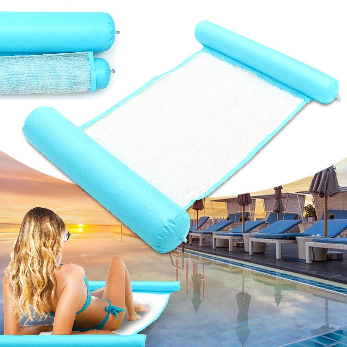 Floating Water Hammock Swimming Pool Lounge Float Bed Chair Inflatable Summer - Belfast Books